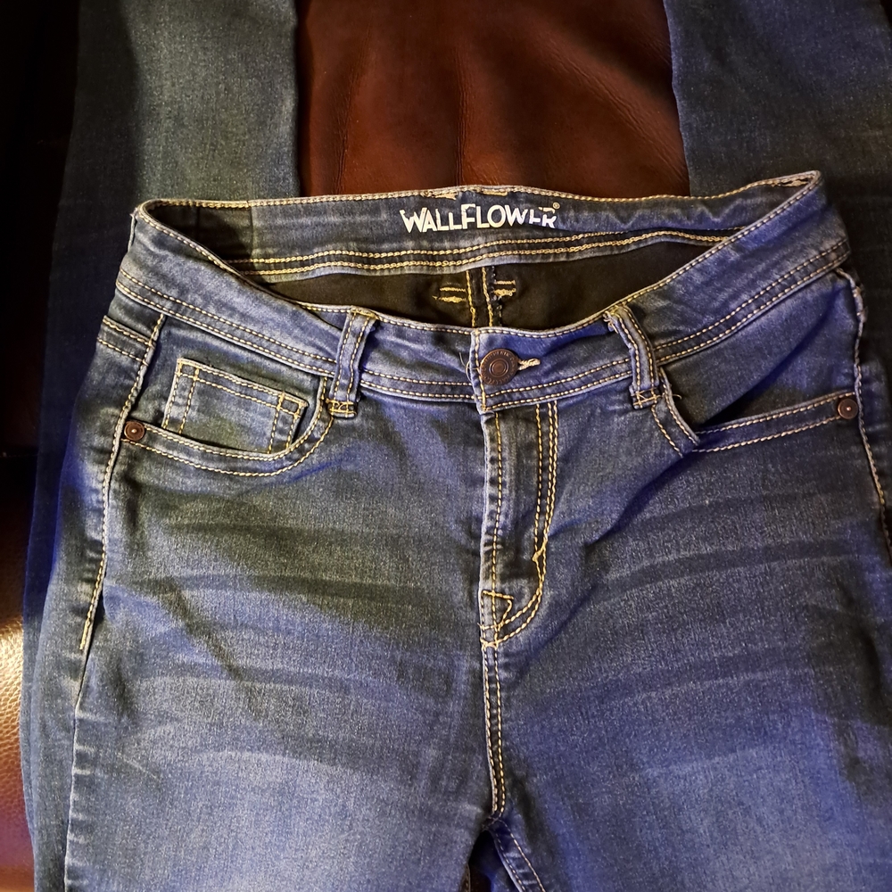 Wallflower Blue Skinny Jeans with Whiskering